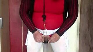 sissy crossdresser begs to swallow your hot piss load now
