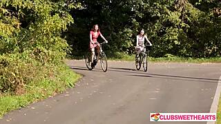 sporty 18yo dakota doll rides you while alison lips kisses in room