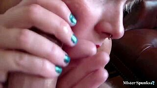 teen 18+ long tongue deepthroats cock licks balls cfnm facial cum