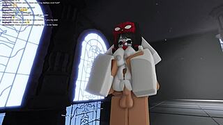 spider-girl trapped in sticky cum from massive cock