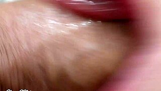 Waking up to hot brunette's sloppy deepthroat ball licking blowjob
