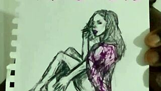 thinking of romantic women sketching worship