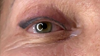 Mature Lady Takes Huge Face Cum Load Right On Her Eyes Closeup