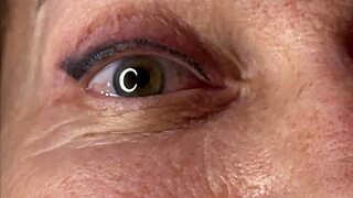 Mature Lady Takes Huge Face Cum Load Right On Her Eyes Closeup