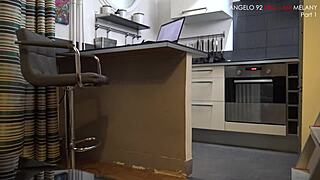 melany's hidden cam catches her fucking repairman cris angelo at work