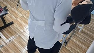my naughty doctor fingers and teases my soaking wet pussy