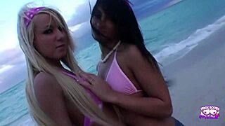 lucky lesbians condo tour turns fat cock threesome bang