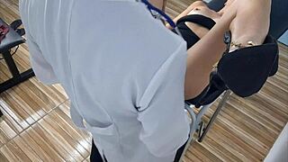 my naughty doctor fingers and teases my soaking wet pussy