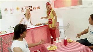 milf waitresses diana gold & eva mercedes ffmm foodie fuck 🍆💦🍑