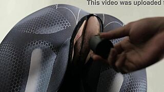 Sexy Indo girl cosplays Spiderman 😍 then stuffs bottle deep in her huge teen ass & pussy! 🔥🍾