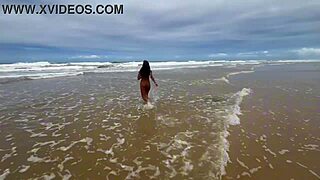 hit nudist beach for sexy swim but took cum bath instead 😏🌊💦