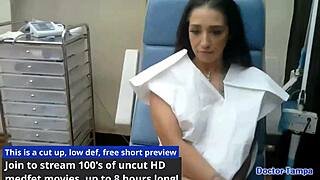 Dr Tampa gives Stefania Mafra tanned nurse physical with pussy spread