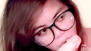 cute filipina ms emma deepthroats huge dildo solo blowjob