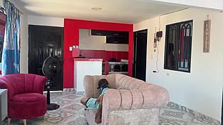 Colombian Hottie Gets Punished with Huge Cock Cowgirl Pounding for Teasing Nude!