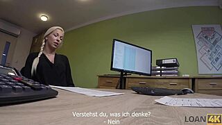 Naughty blonde fucks hard for cash to buy new Mercedes!
