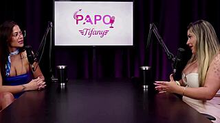 juli figueiredo chats with tifany in sheer red swingers casting part 1