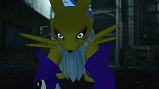 Renamon Takes Wild Outdoor Railing
