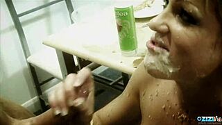 kinky blonde milf craves hard cock over kitchen dinner tonight