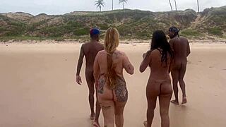 hit nudist beach for sexy swim but took cum bath instead 😏🌊💦