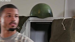 Blonde nympho veve seduces army stud for monster cock interracial pounding frenzy