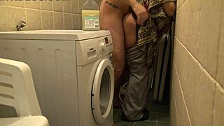 Cuckold Wife Pounds Basement Cock While Hubby Works!