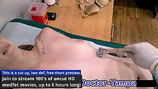 Dr Tampa examines lilly jade in university physical backstage