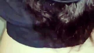 amoosinas cums on brunette's fat ass in airport toilet