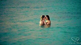 beach sunset makeout turns into juicy pussy licking for Charlie Forde & Olive Gee 😘🌅