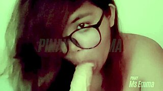 cute filipina ms emma deepthroats huge dildo solo blowjob