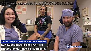 Dr Tampa gives Stefania Mafra tanned nurse physical with pussy spread