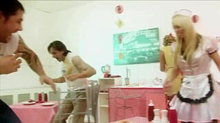 milf waitresses diana gold & eva mercedes ffmm foodie fuck 🍆💦🍑
