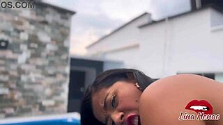 Pov young pool bitch sucks rides hard