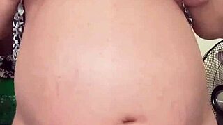pregnant maid alone fingers hairy pussy and flashes massive boobs