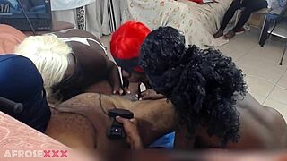 ebony sluts choke gag on sloppy deepthroat cock fest