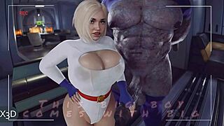 power girl milks darkseid's monster cock for creampie breeding