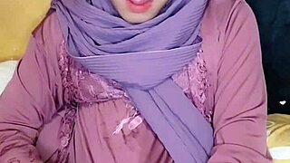 indonesian hijab crossdresser masturbates solo passionately
