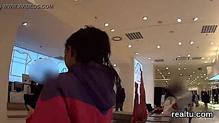 Czech nympho teen drilled hard after supermarket striptease pov
