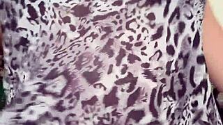 pregnant maid alone fingers hairy pussy and flashes massive boobs