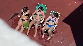 neighbors sunbathing on the terrace part 2 caught on voyeur cam
