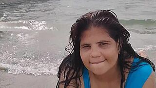 Curvy Latina Gordita Flaunts Huge Beach Ass