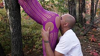 I was shooting this nude model outside but then i licked her pussy and fucked her deep in the forest uh
