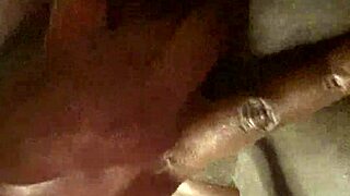 Skinny ebony hooker fingers hairy wet pussy moaning on bed