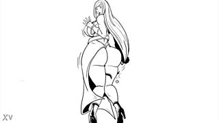 giantess expands massive breasts in animated comic compilation