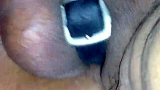 Ebony pussy farts on massive bbc