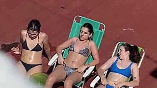 neighbors sunbathing on the terrace part 2 caught on voyeur cam