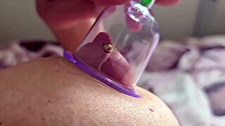 Pov closeup pumping my pierced puffy nipples hard outdoors