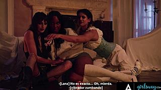 goth lana 18+ & august skye call milf penny for lesbian spirit orgy!