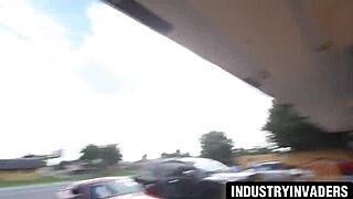 Latina milf sucks off street corner stud
