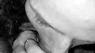 rhonda the bj queen slurps deep and licks every drop of cum from my nuts close up