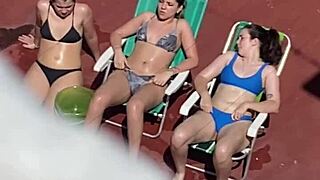 neighbors sunbathing on the terrace part 2 caught on voyeur cam